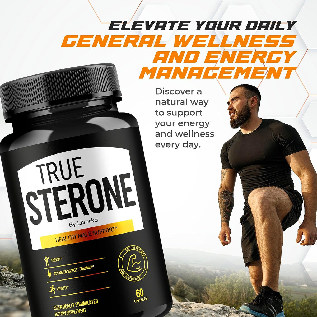 (2 Pack) True Sterone Capsules, TrueSterone, True Sterone Pill, Capsules True Sterone, True Sterone Vitamin Tablets, True Sterone Advanced Formula, True Sterone Reviews 120 Capsules for 2 Months - görsel 2