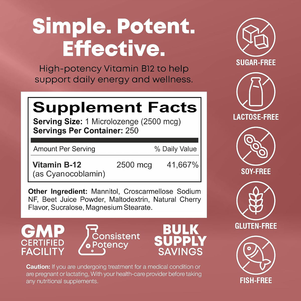 NutraBulk Vitamin B12 2500 mcg Quick Dissolve Lozenges - Cherry Flavoured B-12 Sublingual - B12 Vitamins Supplement (as Cyanocobalamin) for Energy Support & Red Blood Cell Formation - Made in USA (250 Count) - görsel 6