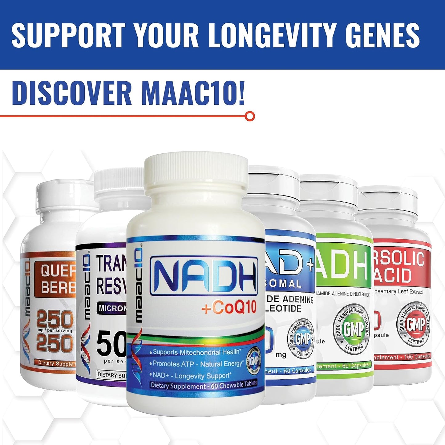 MAAC10 NADH + CoQ10 Supplement - Chewable Tablets, 50mg PANMOL® NADH + 100mg CoQ10, for Energy and Mental Focus - görsel 9