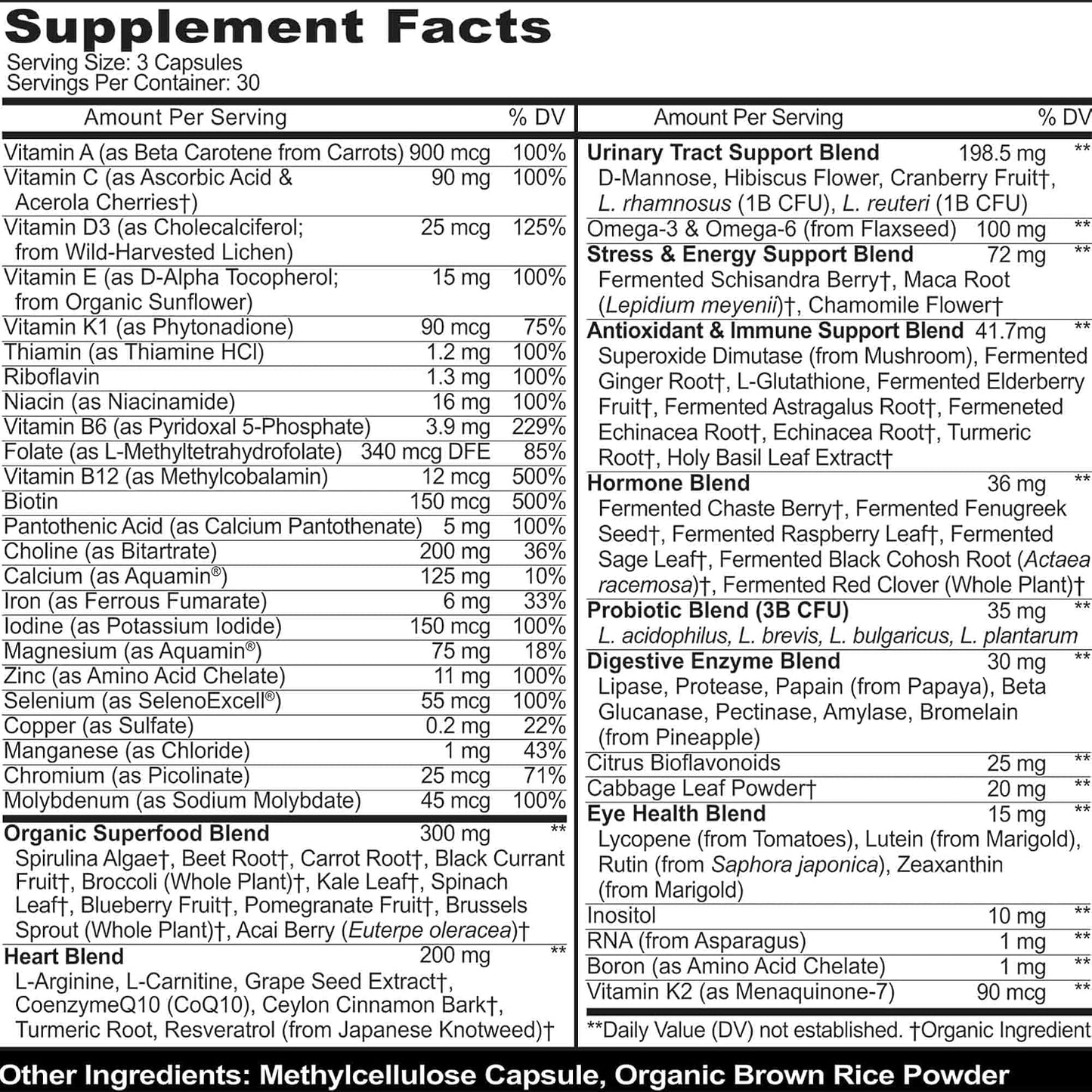 Methylated Multivitamin for Women with Iron | 44 Organic Wholefood Nutrients | 90 Vegan Capsules - görsel 2