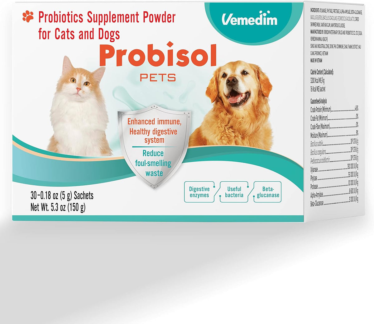 Probisol Pets Probiotic Powder for Dogs and Cats – Milk Flavoured, 30 Sachets - görsel 1