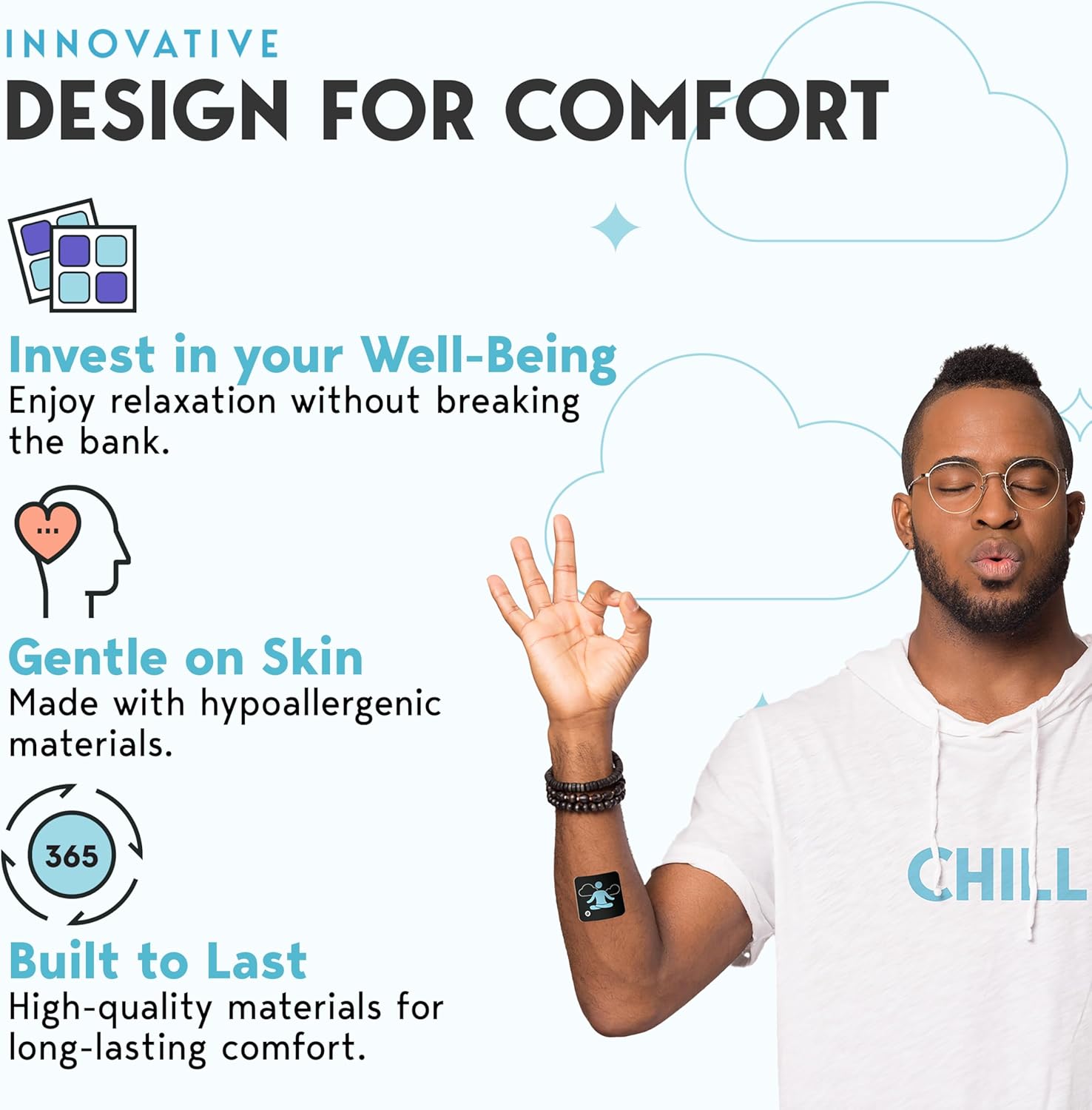 Klova Chill Patches – Transdermal Stress Relief with Sensoril Ashwagandha, Rhodiola, L-Theanine & GABA - görsel 2