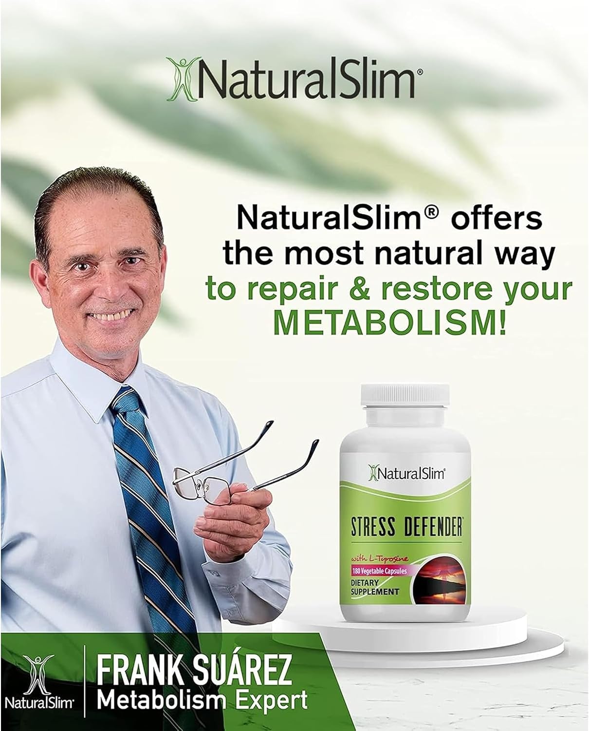 NaturalSlim Stress Defender Food Supplement – Cortisol Balance & Stress Support with Vitamin B5 & L-Tyrosine, 180 Capsules (3 Pack) - görsel 7