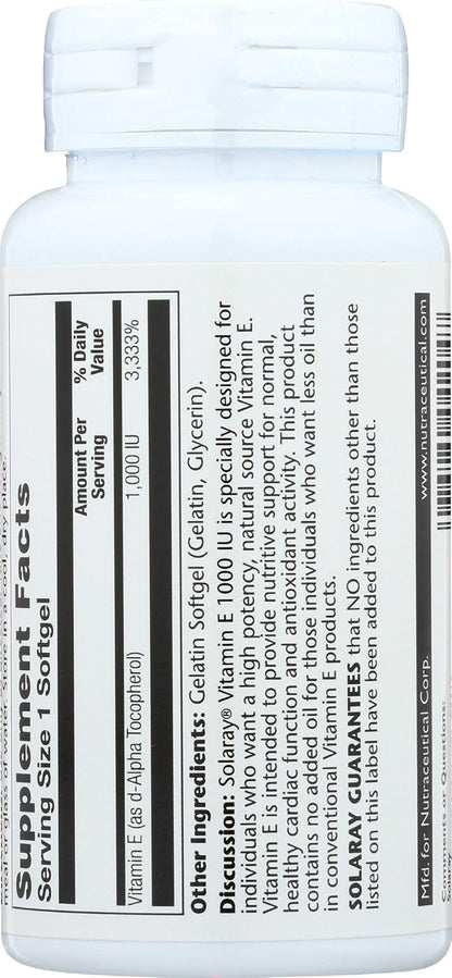 Solaray E-1000 d-Alpha Tocopherol 1000 IU - 60 Softgels