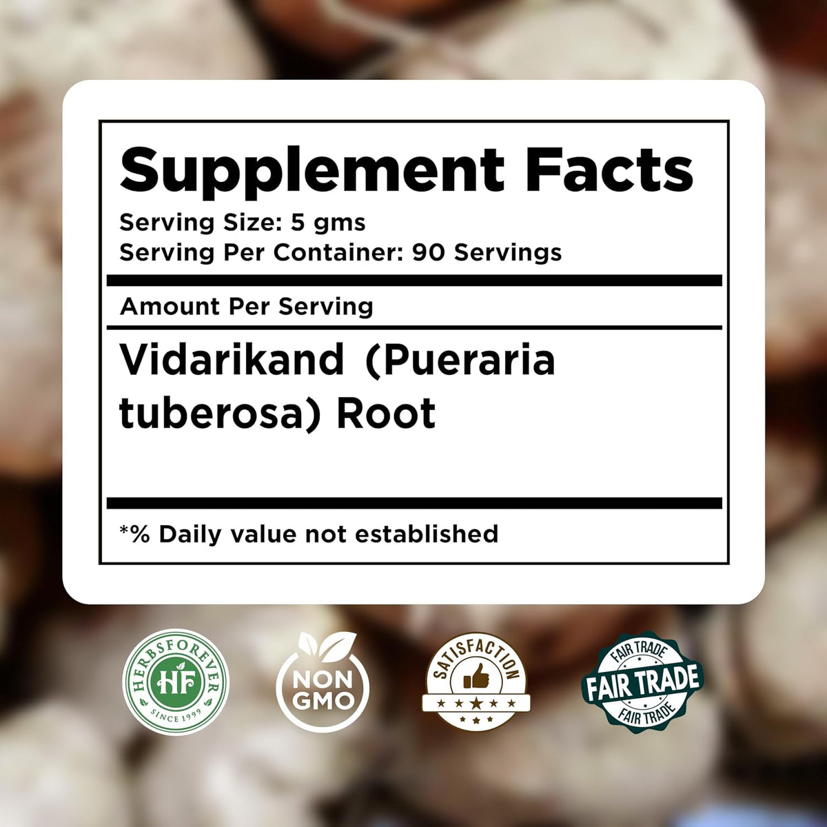 Vidarikanda Powder - Pueraria Tuberosa (Ipomoea Digitata) - Non-GMO, Vegan - 454g - görsel 4