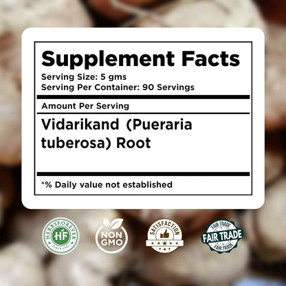 Vidarikanda Powder - Pueraria Tuberosa (Ipomoea Digitata) - Non-GMO, Vegan - 454g