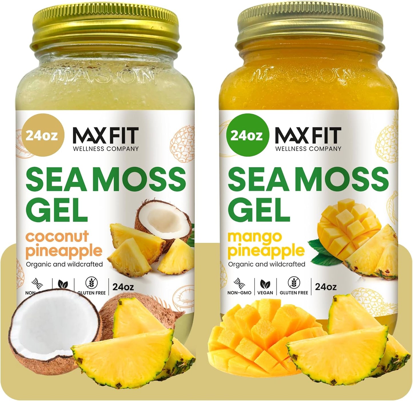 MAX FIT Organic Wildcrafted Sea Moss Gel – 680 g, 92 Vitamins & Minerals, Vegan Superfood - görsel 1