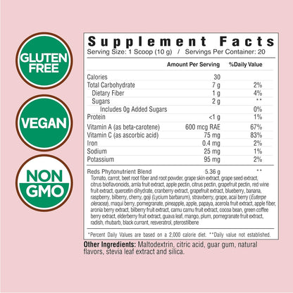 COUNTRY FARMS Super Reds, Energising Polyphenol Superfood, 48 Super Fruits and Berries, Powerful Antioxidants and Polyphenols, Supports Energy, 20 Servings, Mixed Berry Flavour