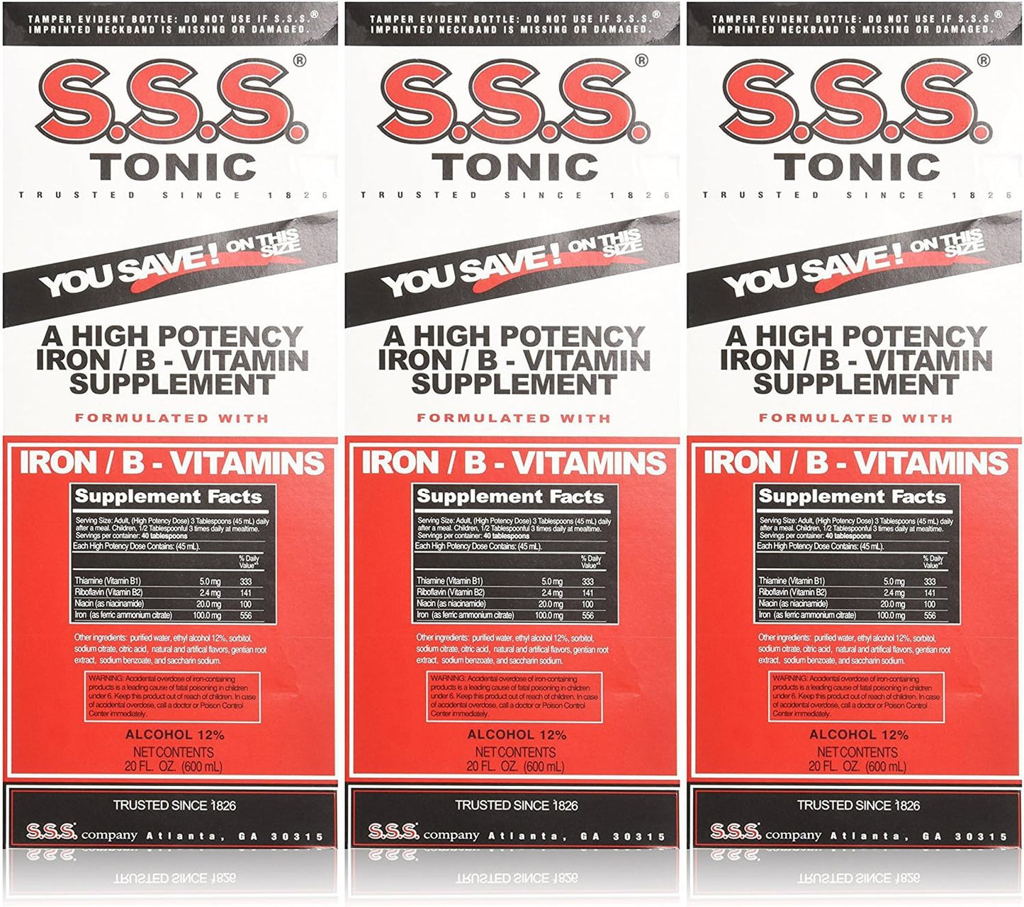 SSS Company S.S.S. Tonic Liquid, 591 ml (20 oz) – Pack of 3 - görsel 1