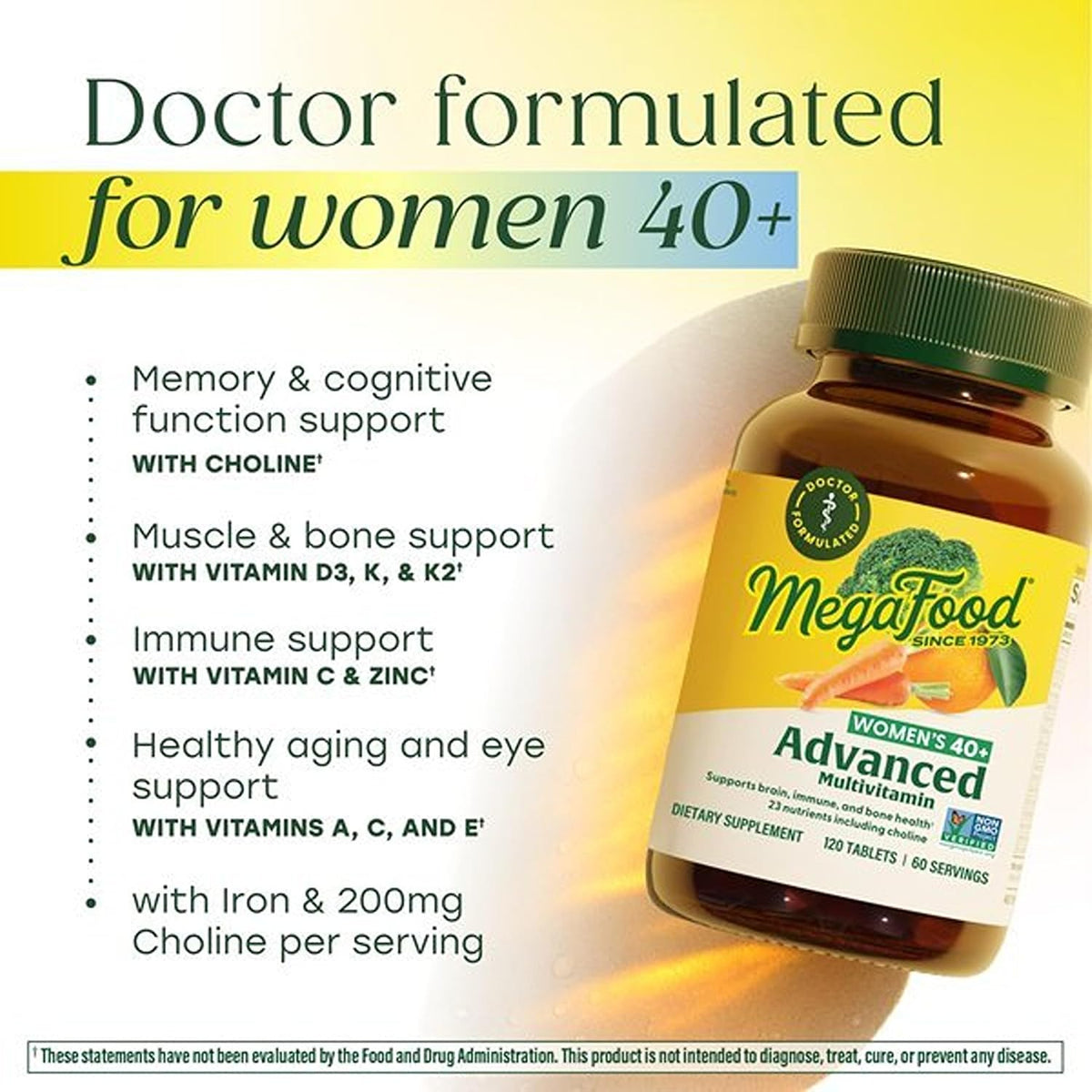 MegaFood Women's 40+ Advanced Multivitamin - 120 Tablets - görsel 4