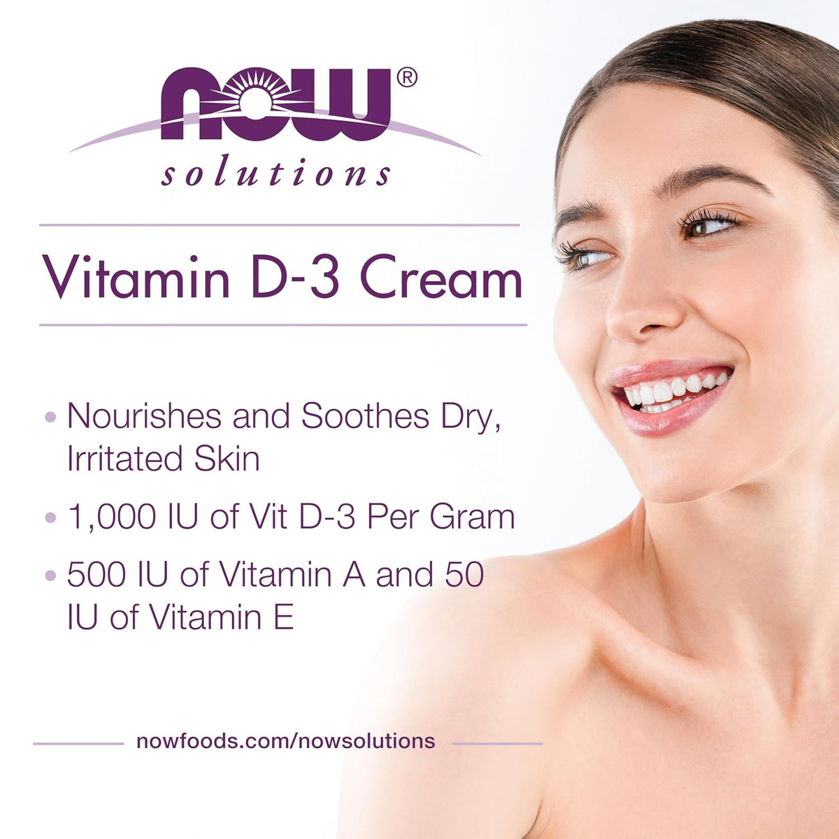 NOW Solutions Vitamin D-3 Cream 1,000 IU per Gram, High-Potency, Intense Moisture, 113 g - görsel 3