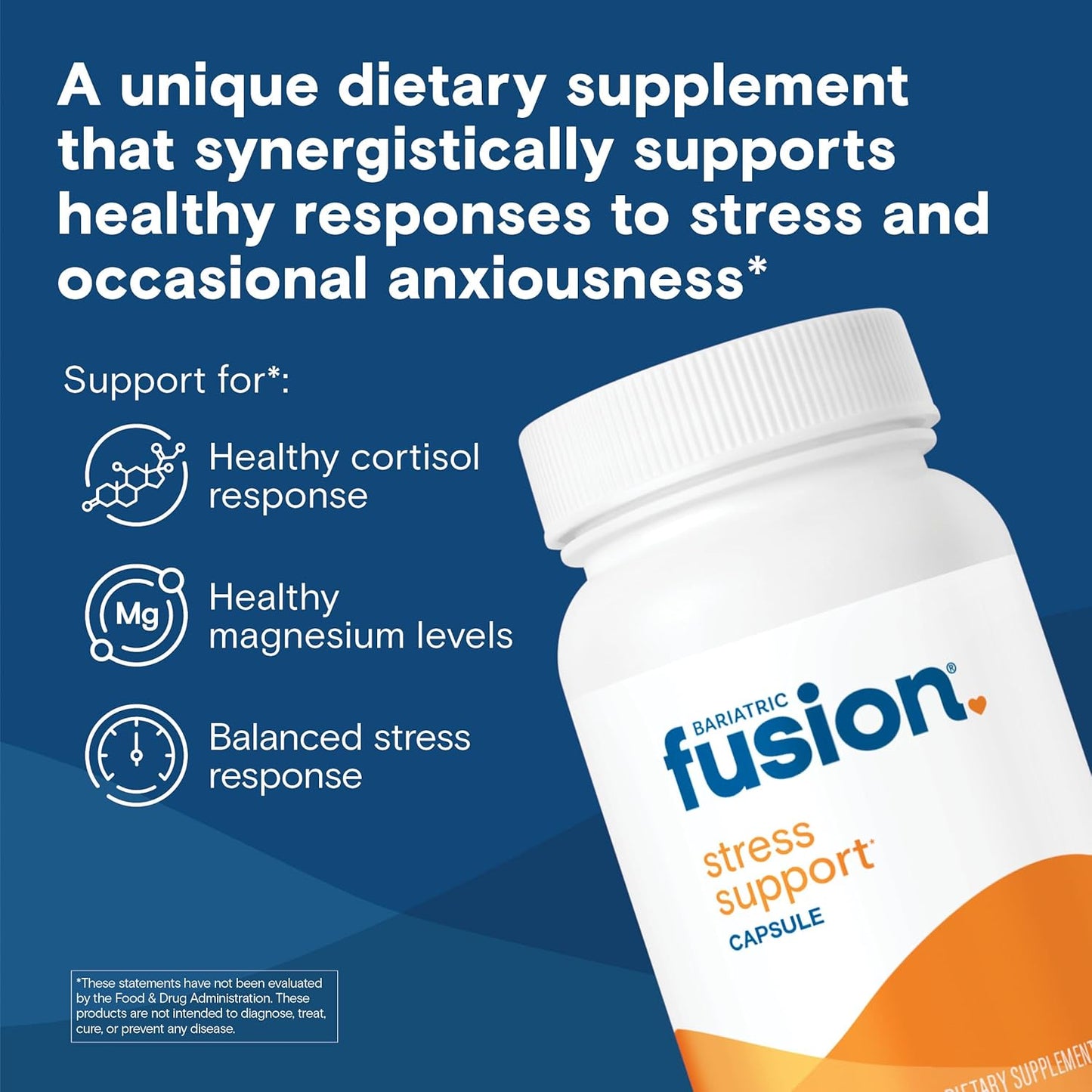 Bariatric Fusion Stress Support* - Vegan Supplement with Magnesium and Ashwagandha - 60 Capsules - görsel 2