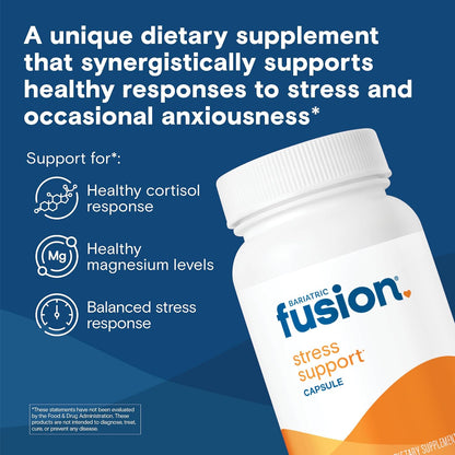 Bariatric Fusion Stress Support* - Vegan Supplement with Magnesium and Ashwagandha - 60 Capsules