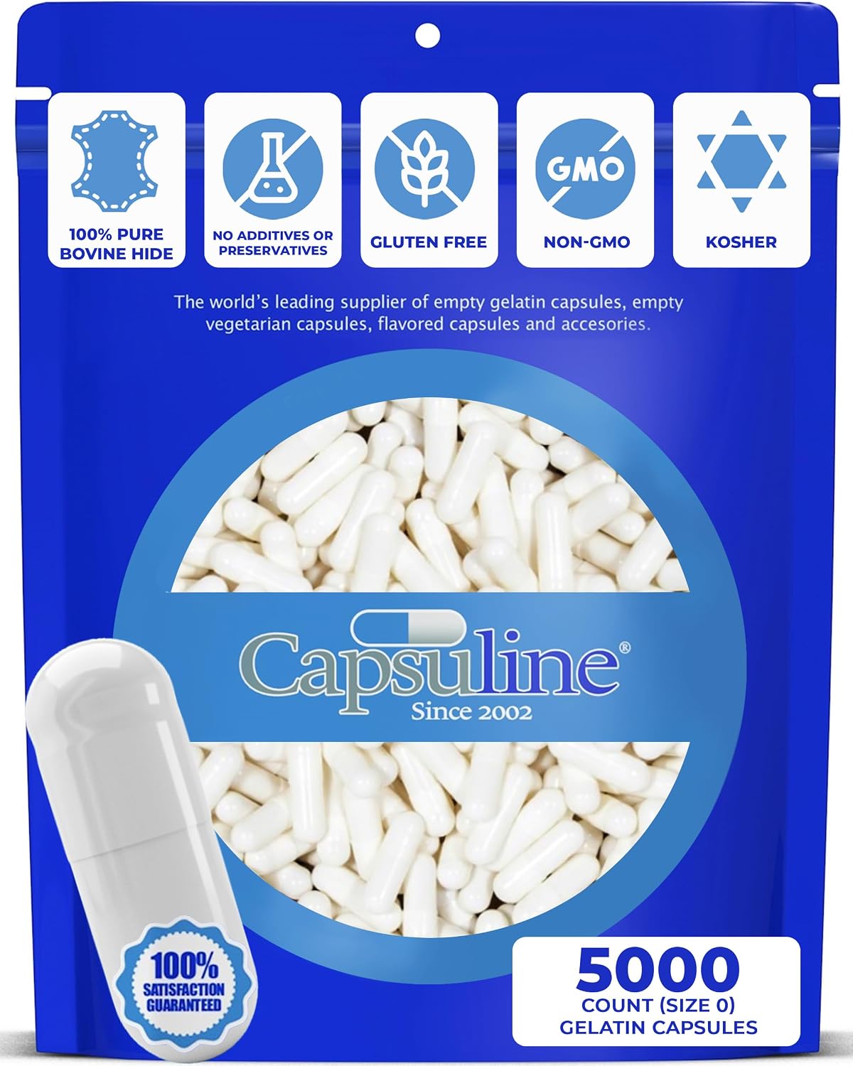 Capsuline Size 0 Gelatine Empty Capsules, 50000 Count - görsel 10