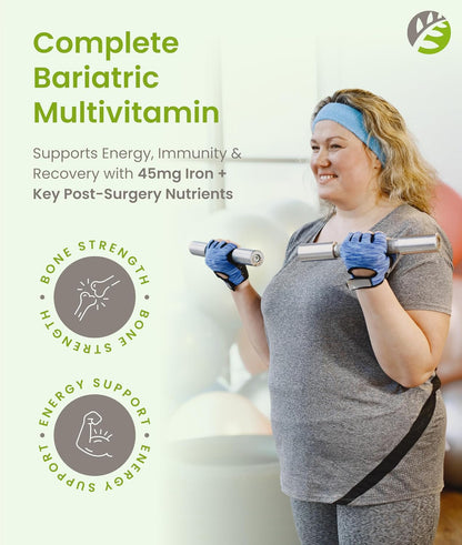 BariSlim Complete Chewable Bariatric Multivitamin Tablets - 45 mg Iron - Mixed Berry - 90 Tablets