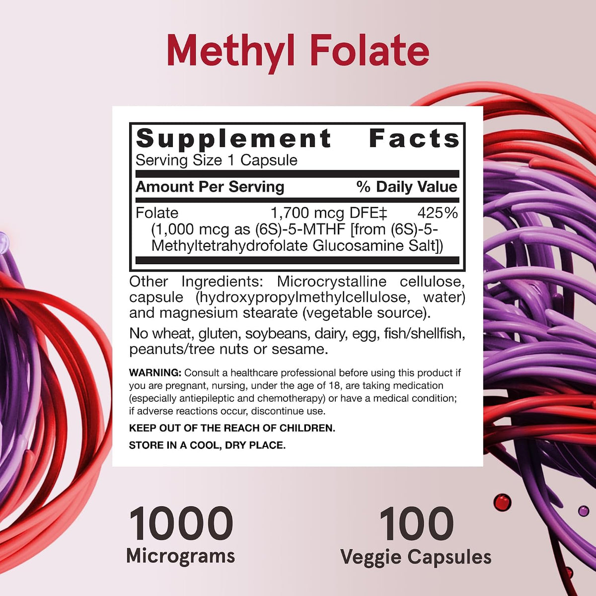 Jarrow Formulae Methyl Folate Capsules - 1000 mcg - 100 Capsules - görsel 6