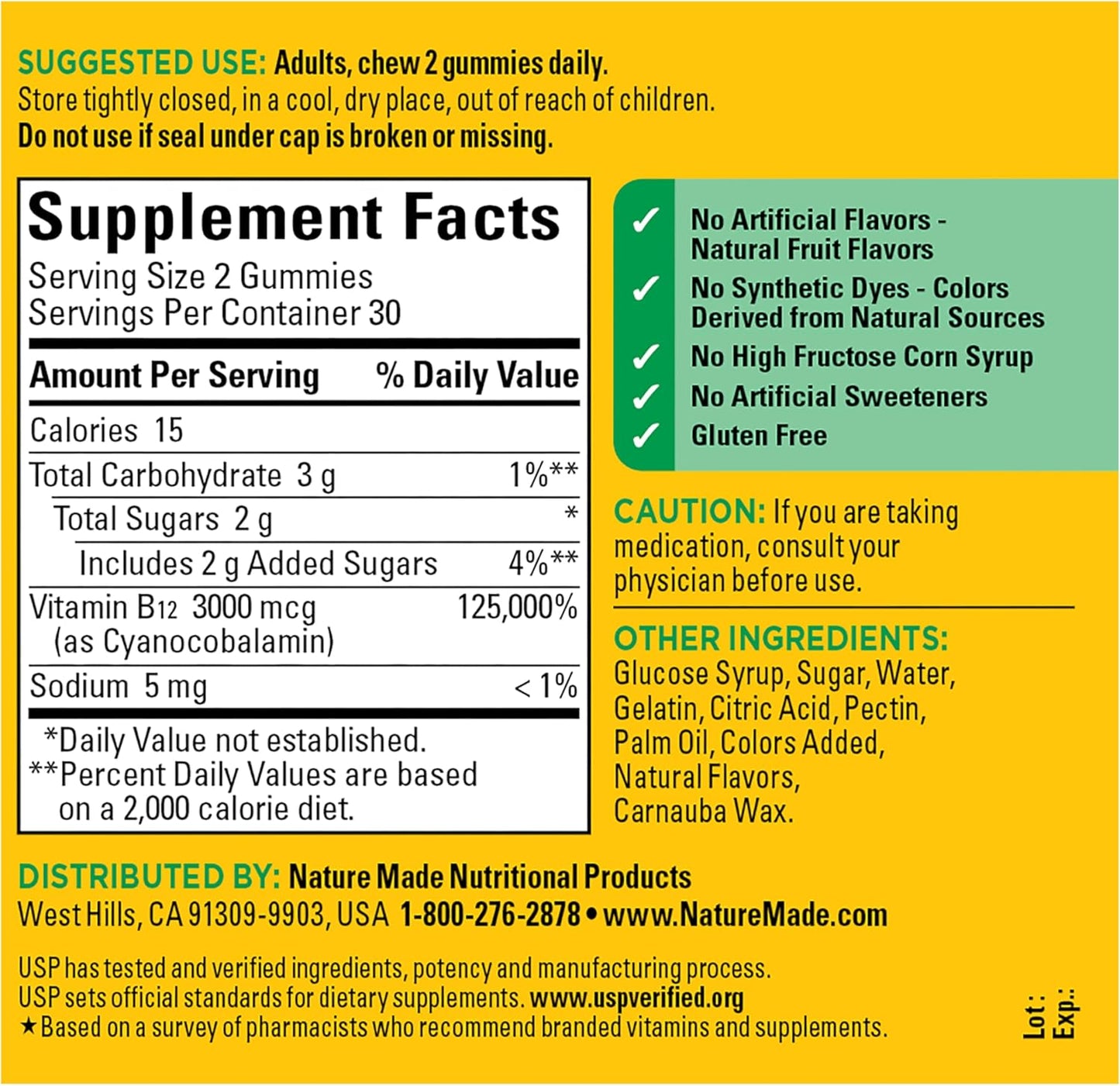 Nature Made Extra Strength Vitamin B12 Gummies 3000 mcg - görsel 8