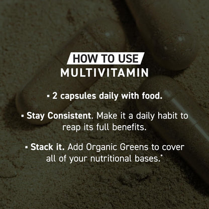 Kaged Multivitamin Capsules - Whole Food Organic Fruits & Vegetables, Plant-Based Vegan, 30 Servings