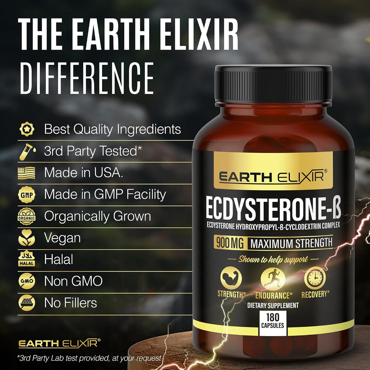 Earth Elixir Ecdysterone 900mg – 180 Capsules – Muscle Building Supplement with 95% Beta Ecdysterone - görsel 5