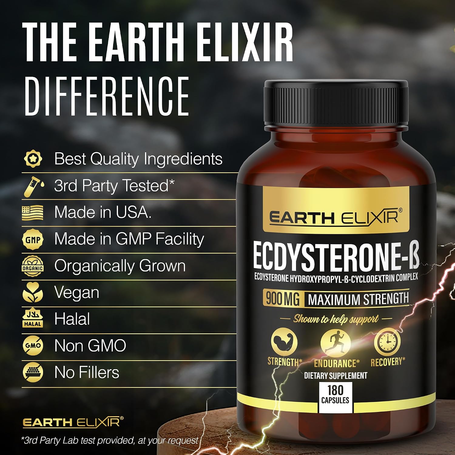 Earth Elixir Ecdysterone 900mg – 180 Capsules – Muscle Building Supplement with 95% Beta Ecdysterone - görsel 5
