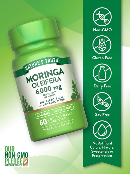 Nature's Truth Moringa Oleifera Capsules - Non-GMO, Gluten-free