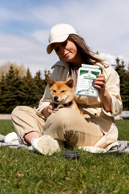 Dog Multivitamin 22-in-1 – Dog Vitamins and Supplements with Calcium, Zinc, Iron & Full B-Complex | Immune, Skin & Coat, Bone & Joint Support | Chicken Flavour Tablets | UK GMP | 120 Ct