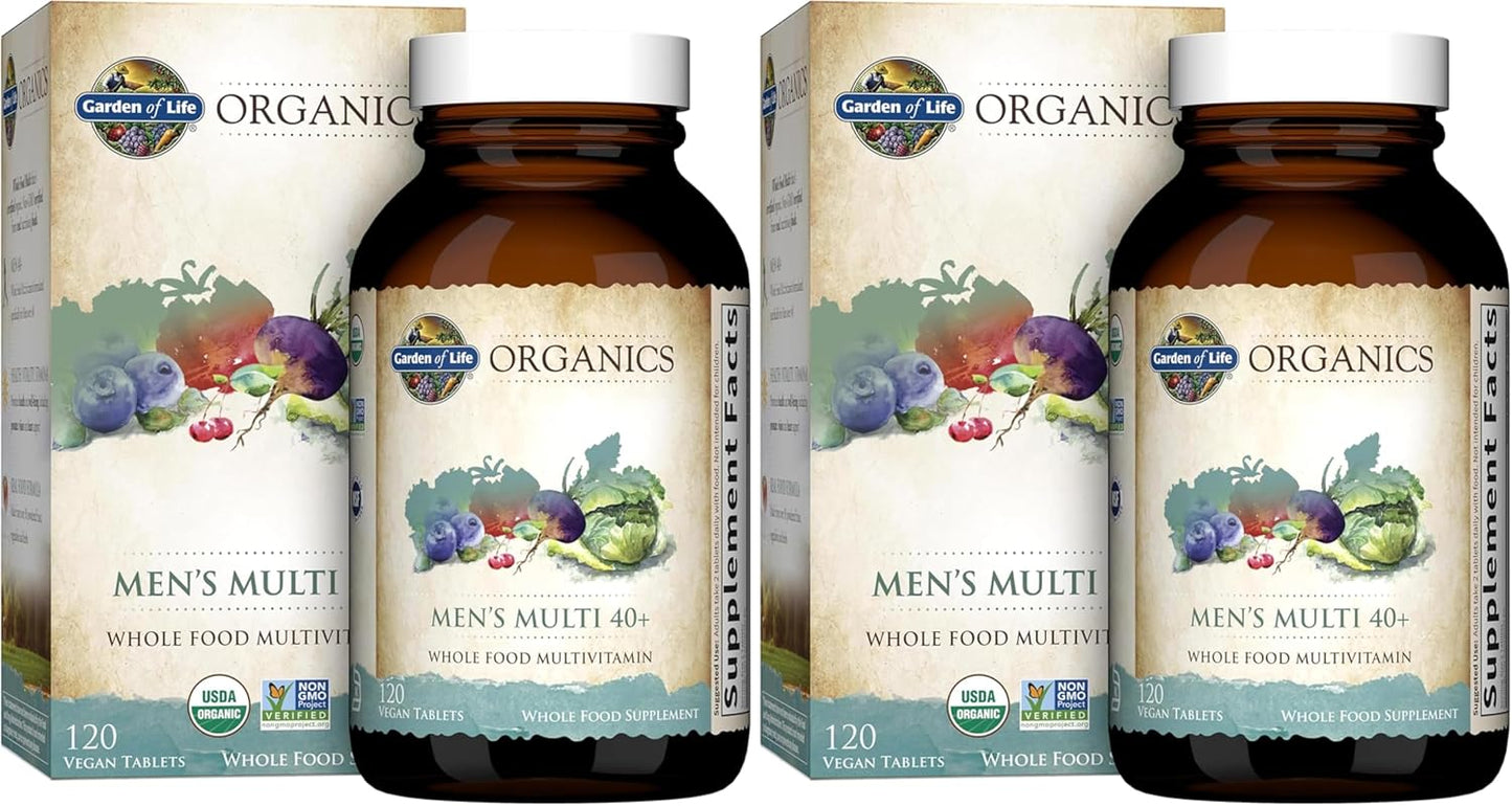 Garden of Life Organics Men's 40+ Whole Food Multivitamin – Organic with Men's Health Support & B12 – 120 Vegan Tablets - görsel 10