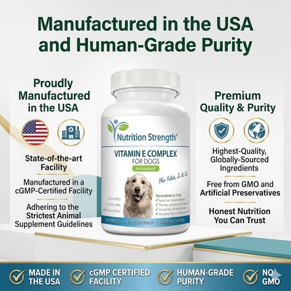 Nutrition Strength Vitamin E for Dogs - 120 Chewable Tablets