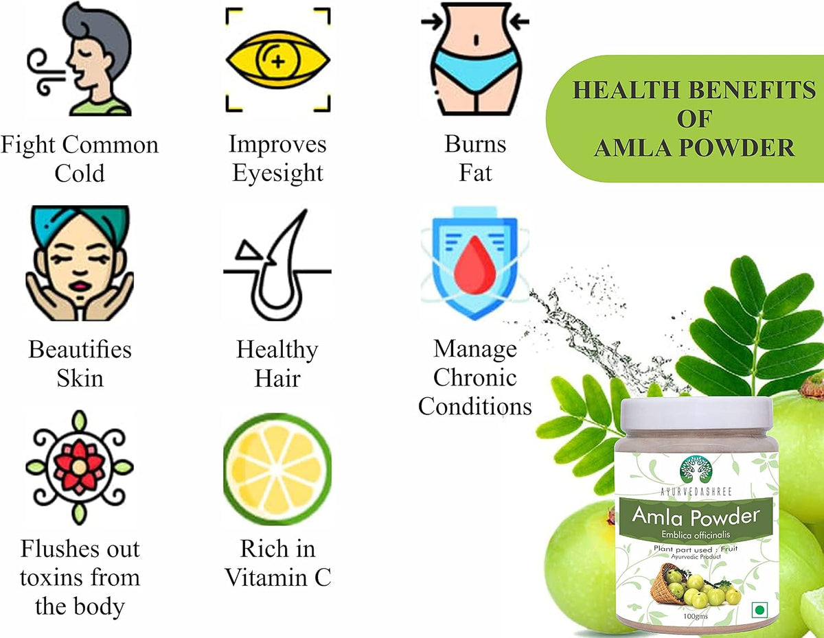 AYURVEDASHREE Amla Powder (Amalaki) - Raw, Vegan, 100g - görsel 7
