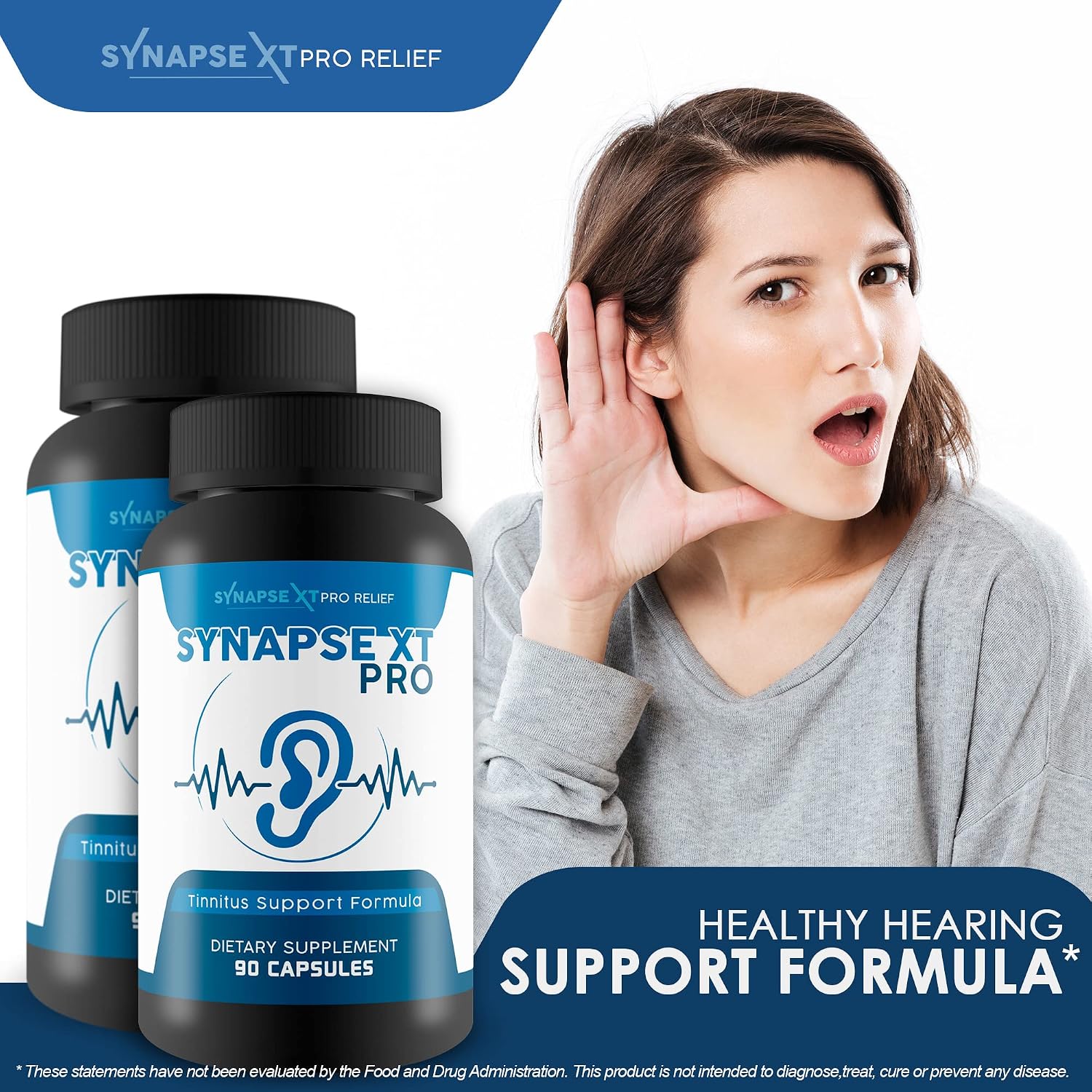 Synapse XT Pro - Tinnitus Support Formula - Proprietary Herbal Blend with Ginseng & Turmeric, 60 Capsules - görsel 6
