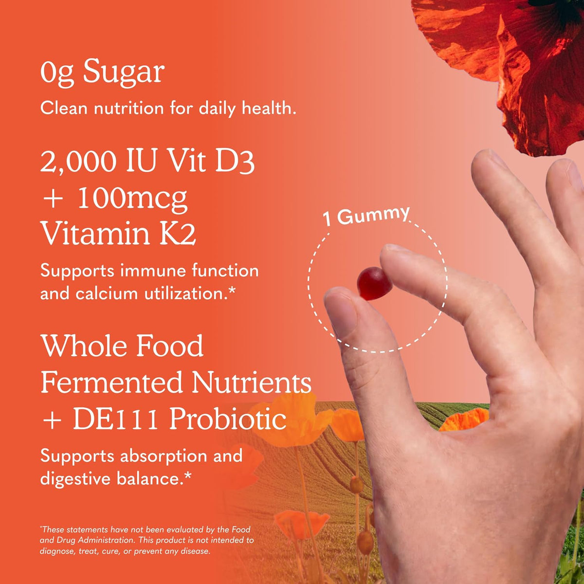 Garden of Life Vitamin Code D3 & K2 Gummies - 45 Gummies, Raspberry Lemon Flavour - görsel 5