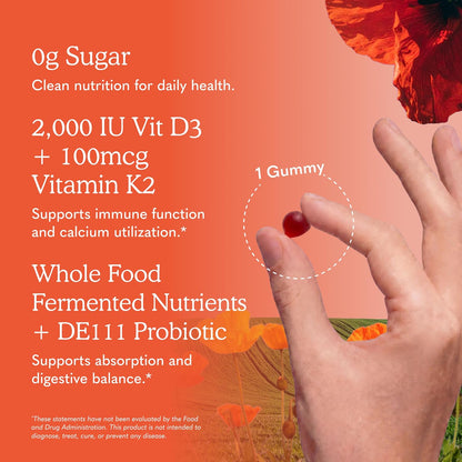 Garden of Life Vitamin Code D3 & K2 Gummies - 45 Gummies, Raspberry Lemon Flavour