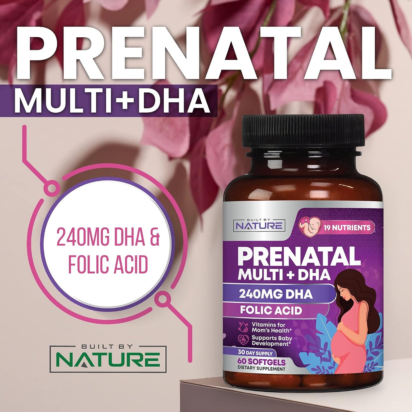 Built by Nature Prenatal Vitamins for Women, 60 Softgels - görsel 2