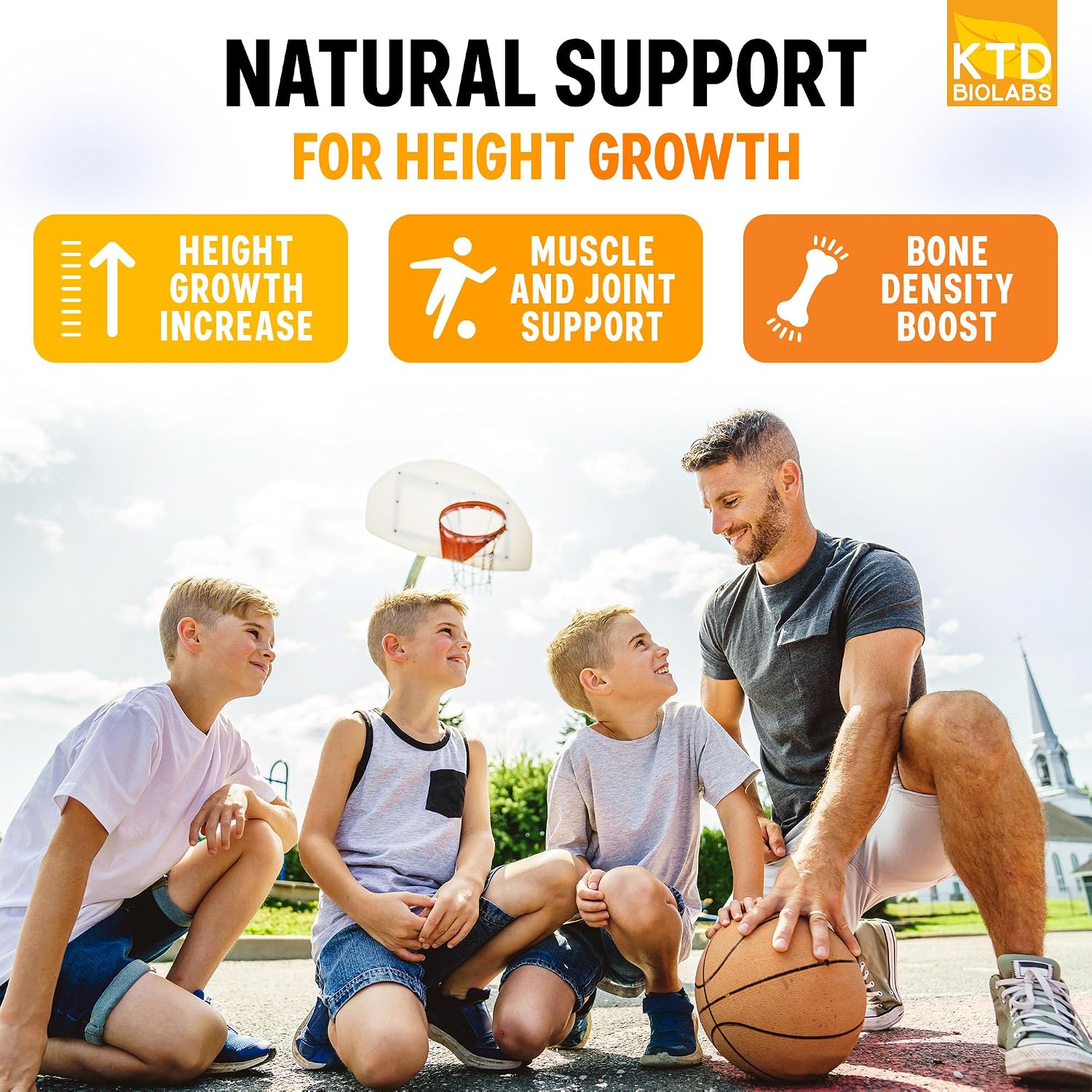 Kids Height Growth Support Capsules – Daily Development Formula with Calcium, Vitamin D3 & Zinc – Bone & Nutrition Support for Children & Teens – Amino Blend – 60 Capsules - görsel 3
