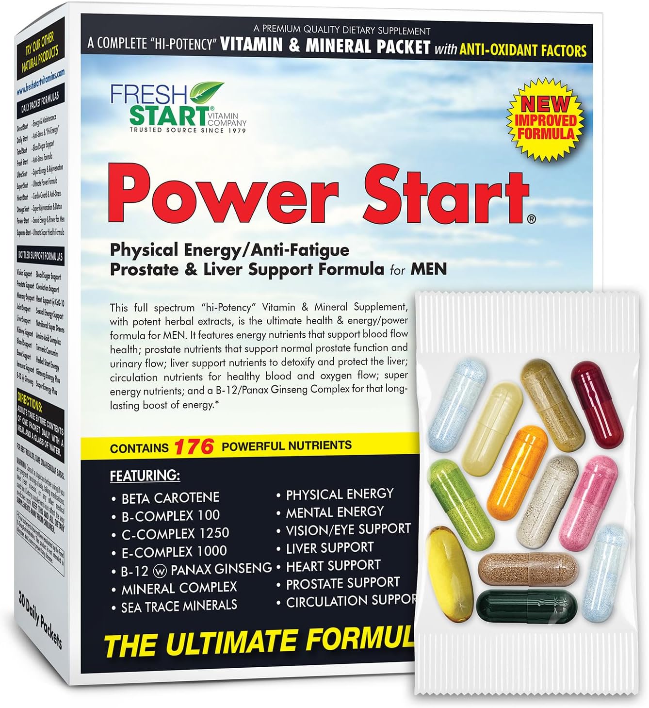 Power Start All-in-One Men's Daily Vitamin Pack – Men's Vitality and Stamina Support (30-Day Supply) - görsel 1