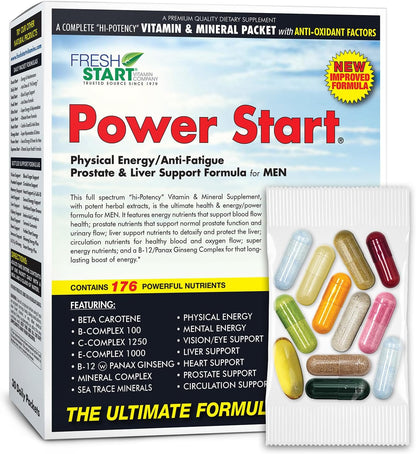Power Start All-in-One Men's Daily Vitamin Pack – Men's Vitality and Stamina Support (30-Day Supply)