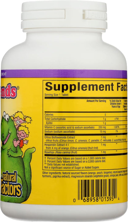 BigFriends Chewable Vitamin C 250 mg - Tangy Orange - 90 Tablets