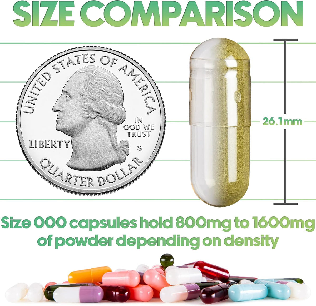 XPRS Nutra Size 000 Empty Capsules - 250 Count - görsel 2
