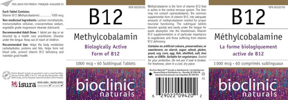 Bioclinic Naturals - B12 Methylcobalamin 1000 µg 60 loz