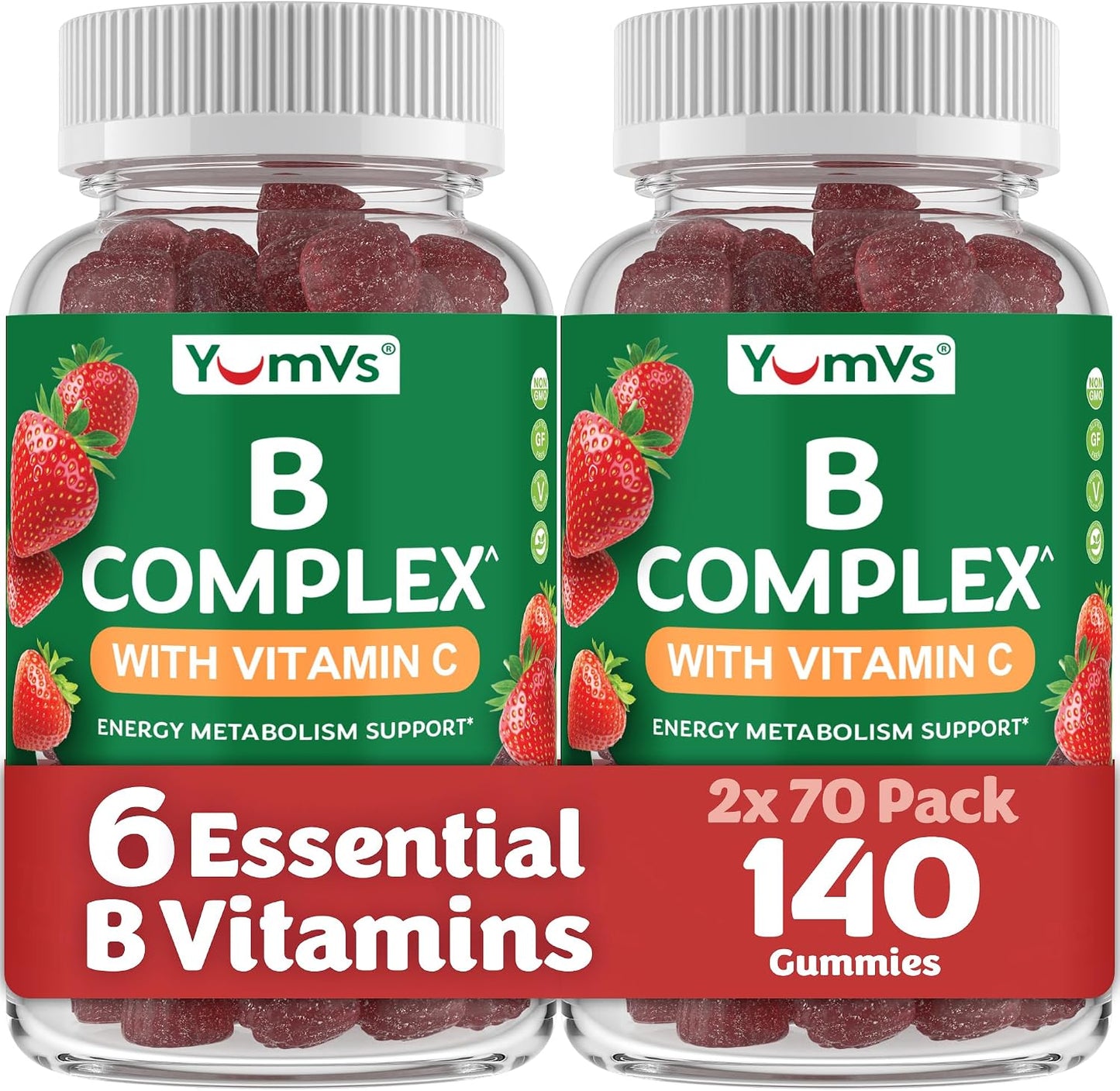 YUM-V'S B Complex Gummies with Vitamin C - 70 Count (2 Pack) - görsel 1