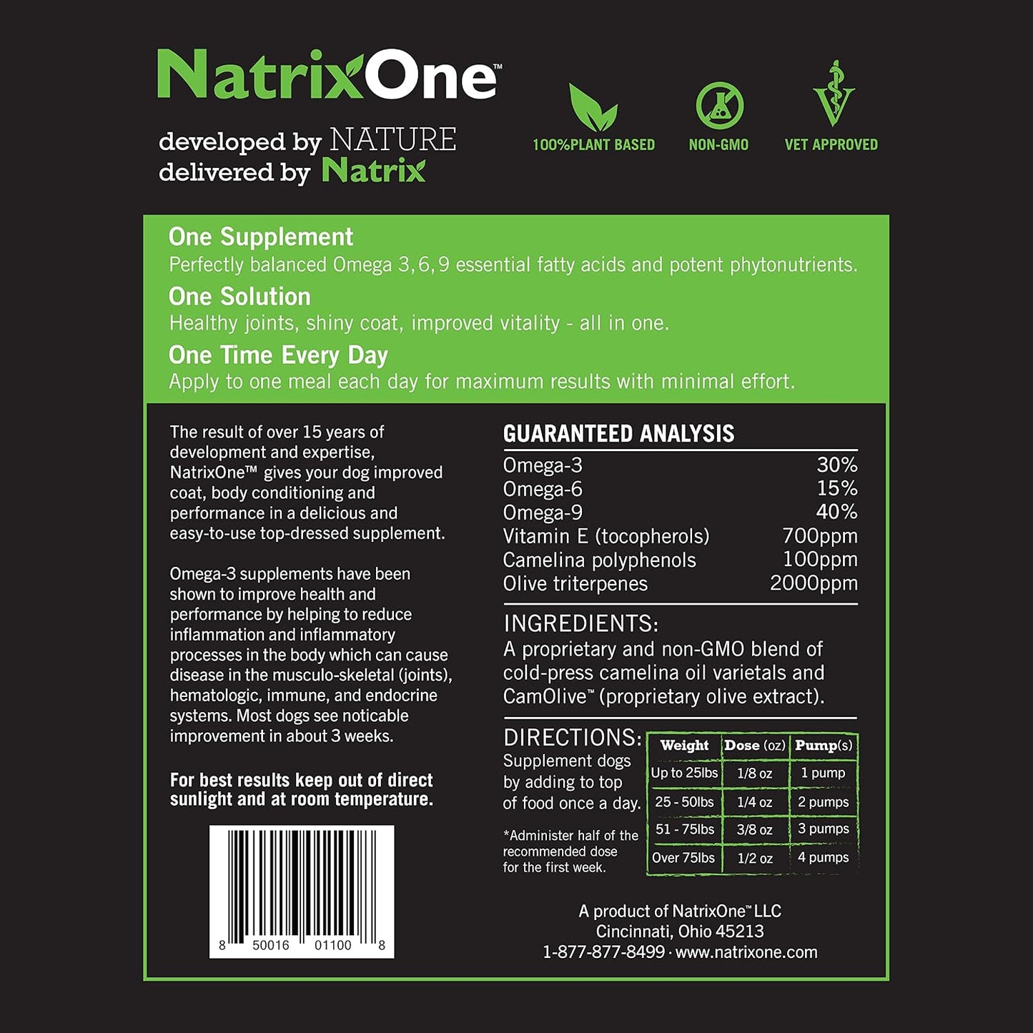 NatrixOne 100% Pure Camelina Oil for Dogs, 946 ml - görsel 6