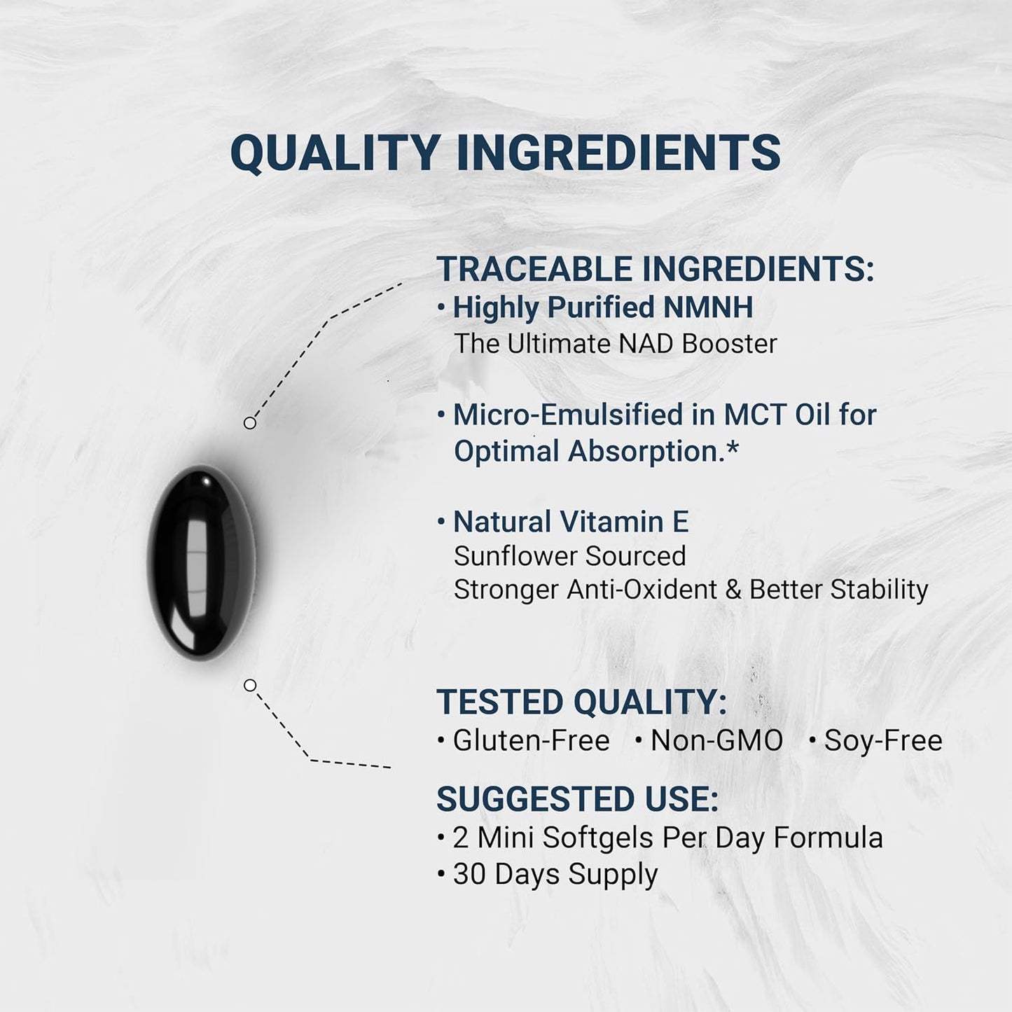 Naturalis Liposomal NMNH 300 mg – NAD+ Booster with Vitamin E (60 Soft gel capsules) - görsel 3