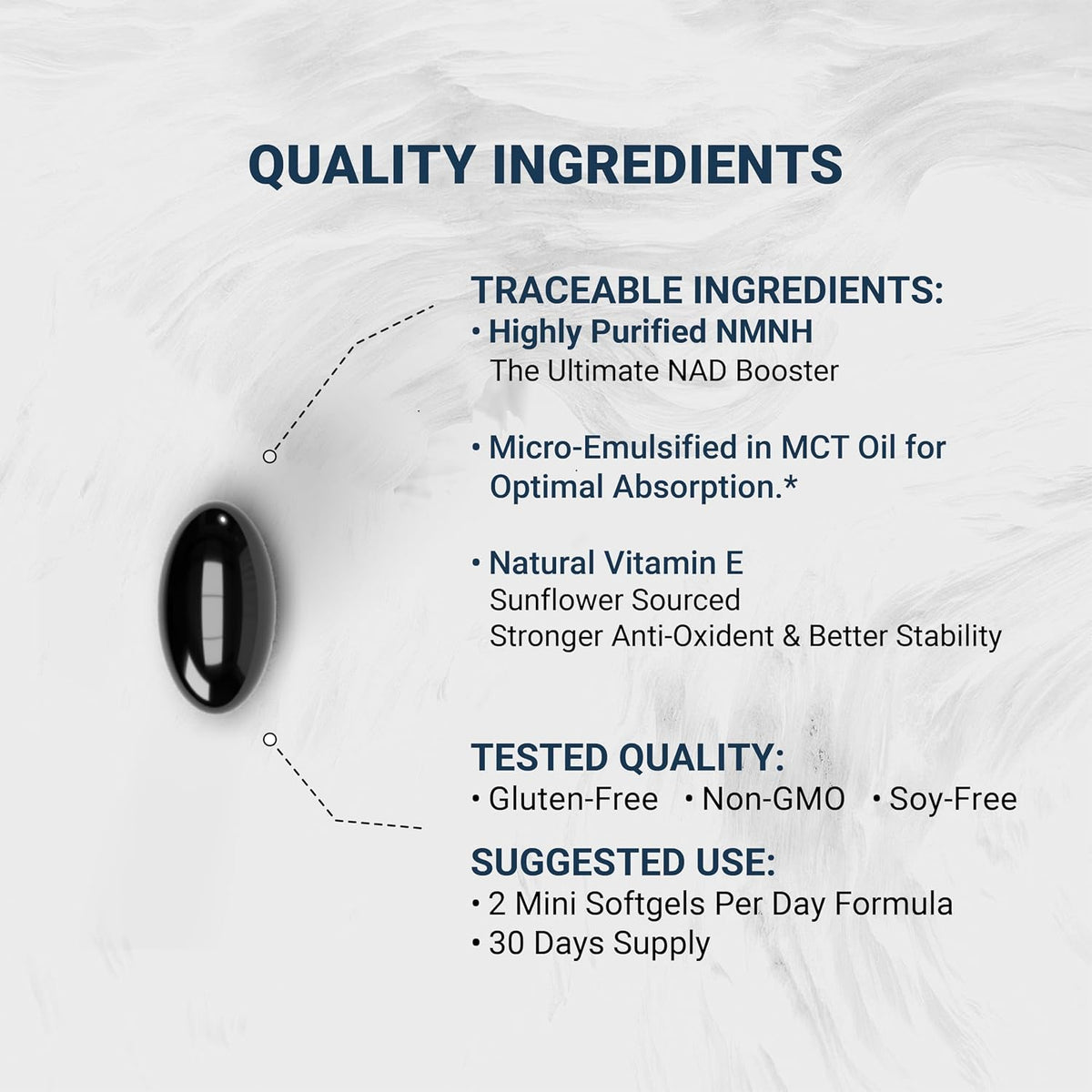 Naturalis Liposomal NMNH 300 mg – NAD+ Booster with Vitamin E (60 Soft gel capsules) - görsel 3