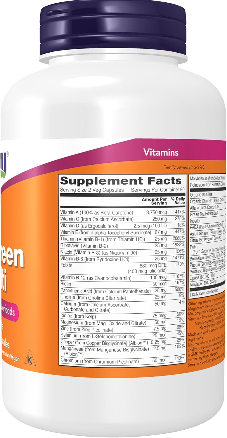 EcoGreen Multi Vitamin with Green Superfoods, Iron-Free 180 Veg Capsules - görsel 2