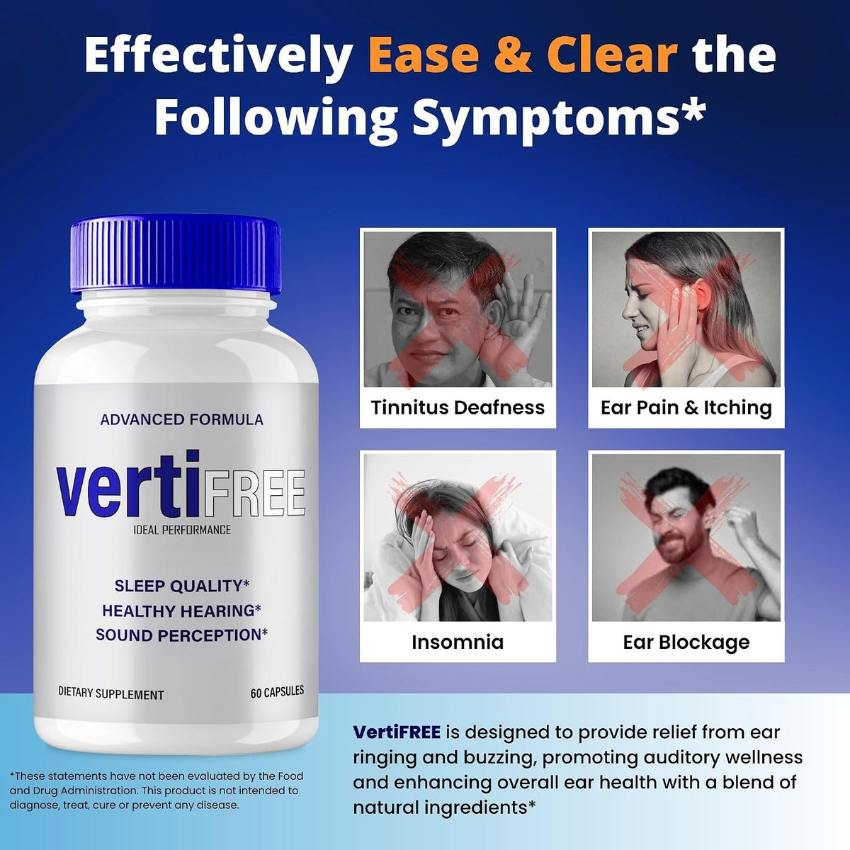 Vertifree Tinnitus Relief Capsules - Maximum Strength, Natural Support for Ear Health (3 Pack) - görsel 5