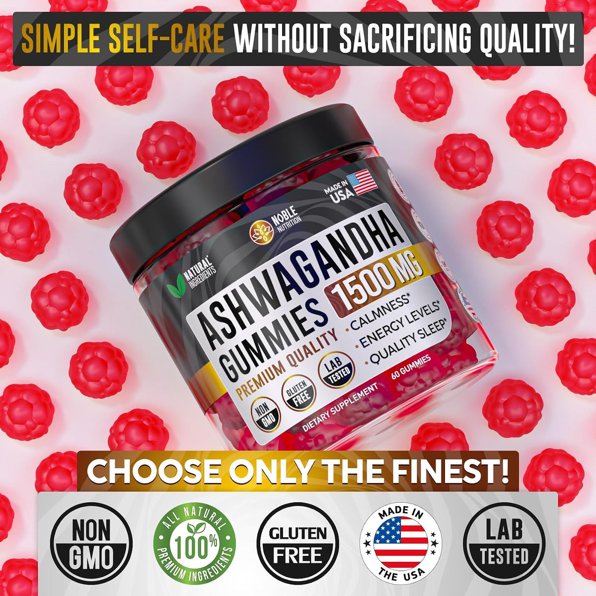 Ashwagandha Gummies - Pure Root Extract 1500 mg with 5-HTP & L-Tyrosine - 55 Gummies - görsel 7