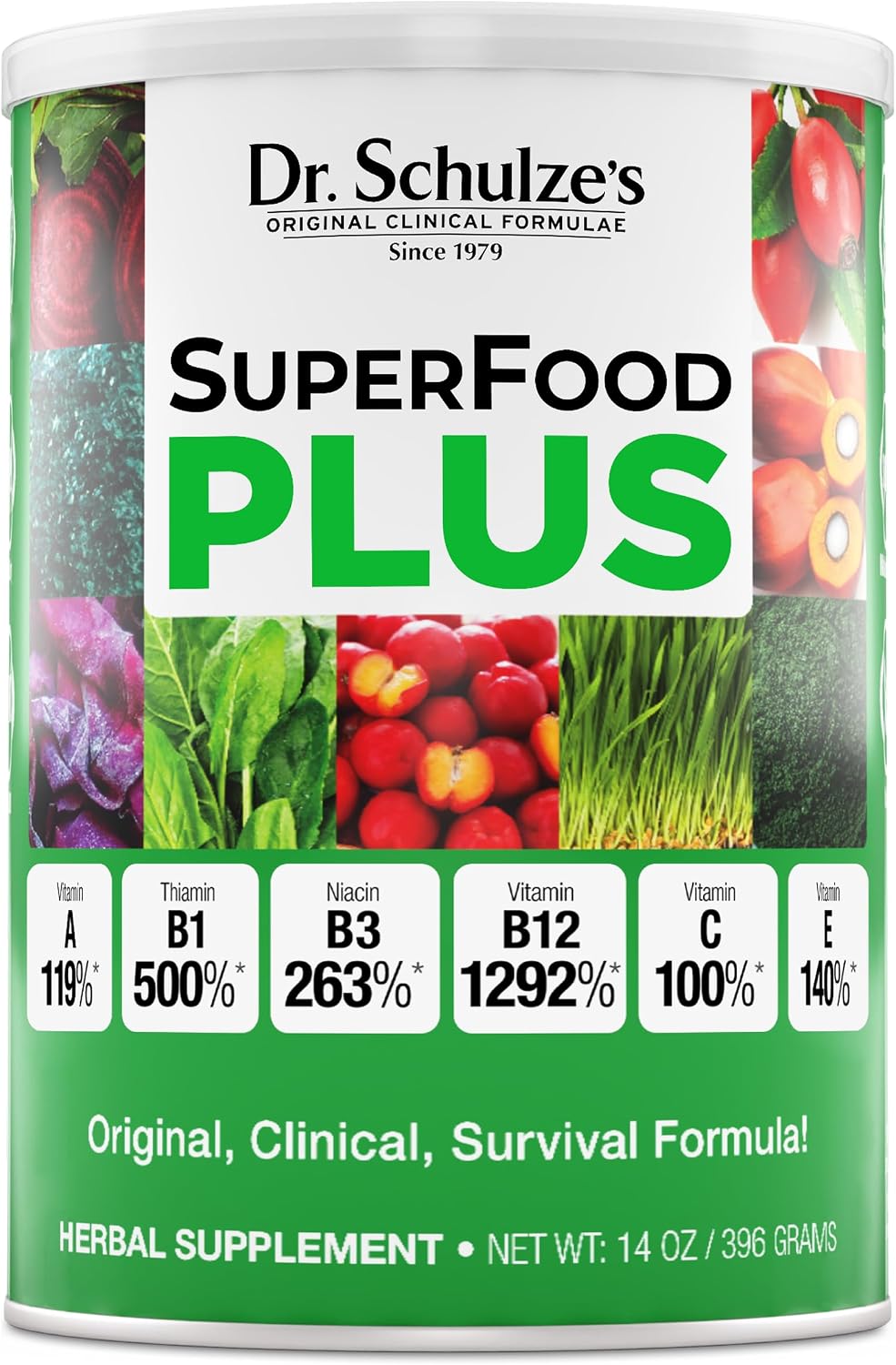 Dr. Schulze's SuperFood Plus – Whole Food Superfood Supplement for Daily Energy & Wellness - görsel 1