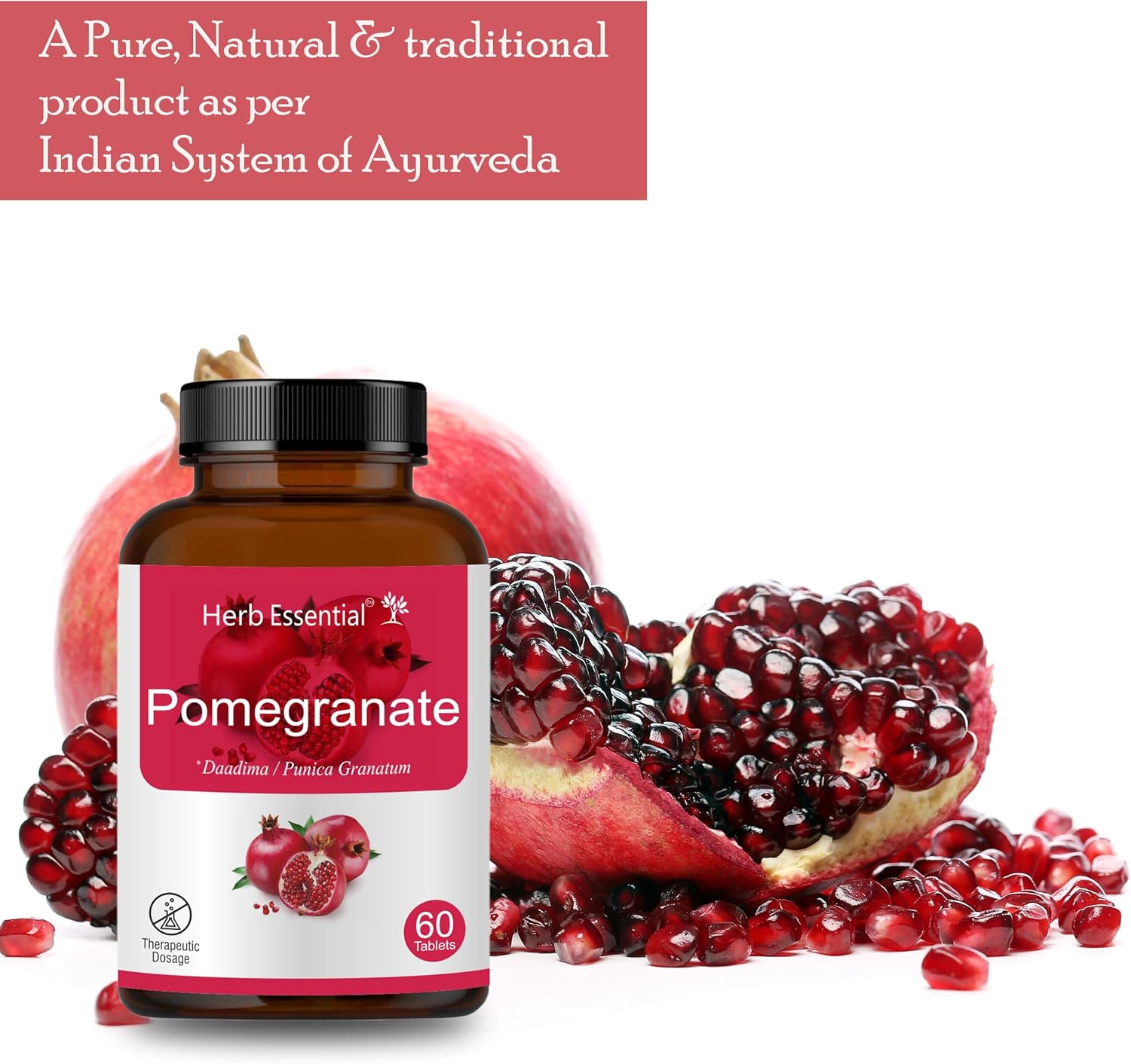 Herb Essential Pomegranate Extract Tablets 500mg - 60 Tablets - görsel 5