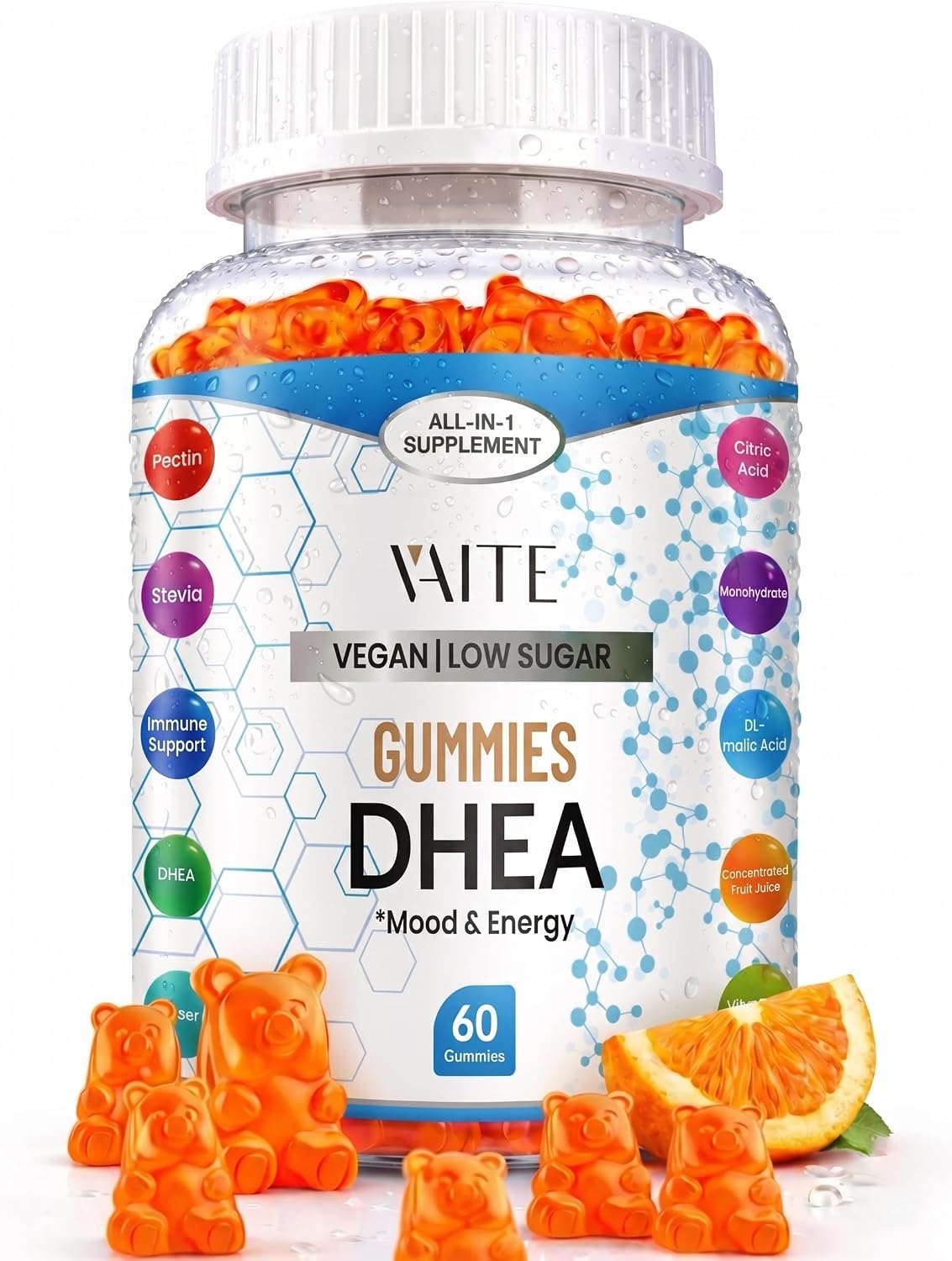 VAITE DHEA 50mg Gummy Sweets – 60 Chews | Hormone Precursor Supplement - görsel 1