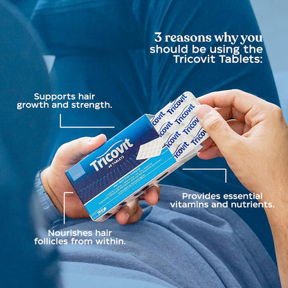 Tricovit Hair & Nail Supplement: Amino Acids, Minerals & Antioxidants - 60 Tablets